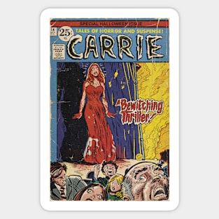 "Carrie" Vintage Comic Book Cover Fan Art Sticker